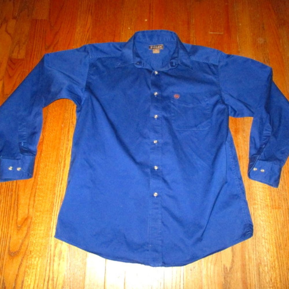 ARIAT Deep Blue L/S B/F Shirt Tag Sz XXL/TTG